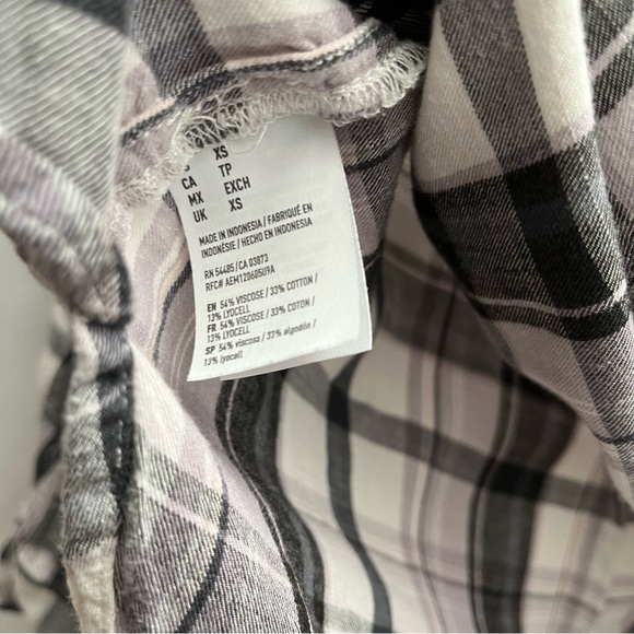 American Eagle Flannel - Oversized fit - lilac white black - Picture 5 of 5